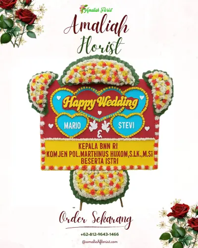 Karangan Papan Bunga Pernikahan di Pandanlandung